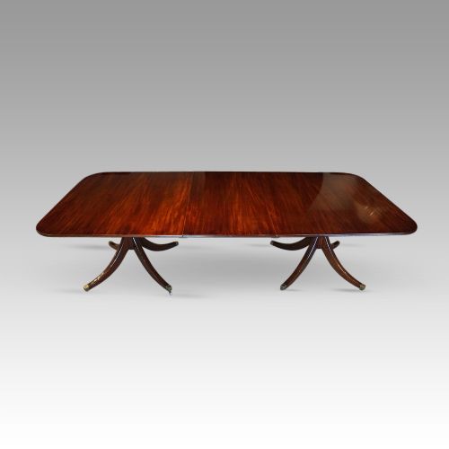 George V Mahogany Twin Pillar Dining Table