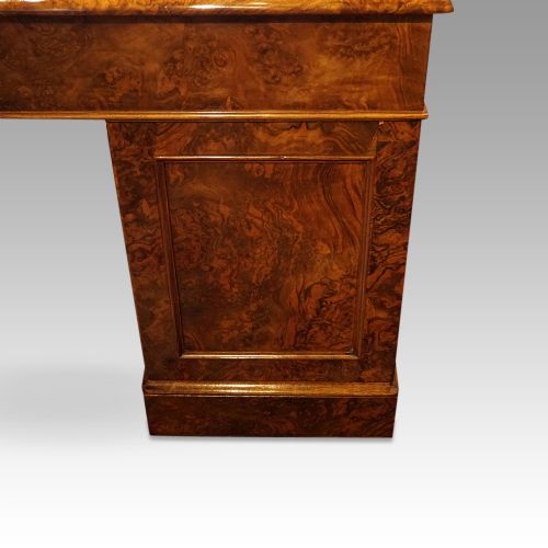 fig 2. Victorian burr walnut pedestal desk