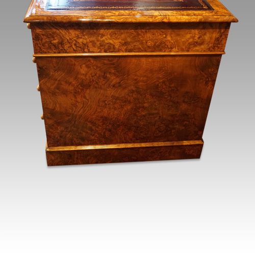 fig 6. Victorian burr walnut pedestal desk