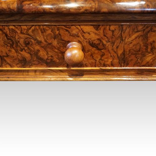 fig 7. Victorian burr walnut pedestal desk