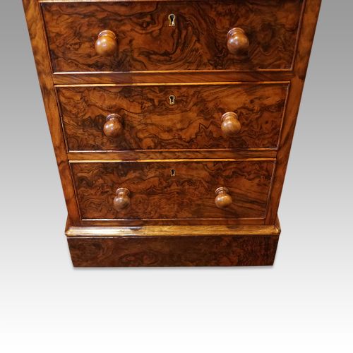 fig 8. Victorian burr walnut pedestal desk