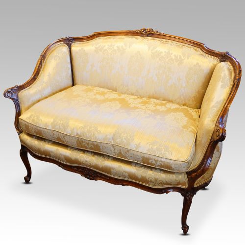 fig 1. Pair of Edwardian walnut small sofas   