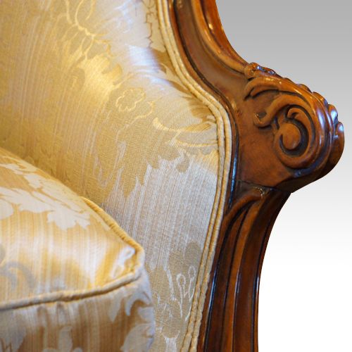 fig 7. Pair of Edwardian walnut small sofas   