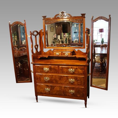 Art Nouveau Walnut Dressing Table