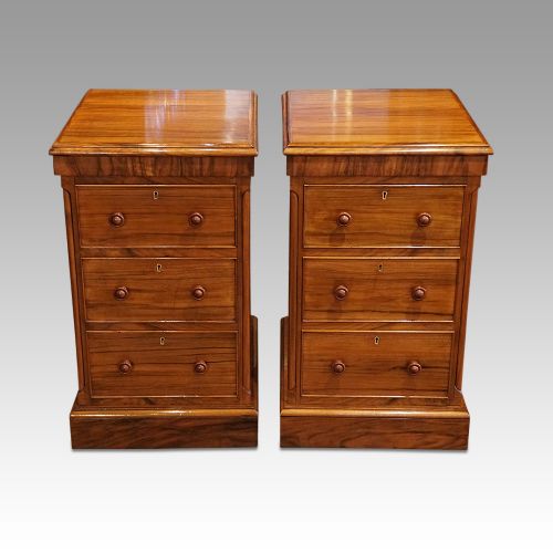Pair of Victorian Walnut Bedside Chests