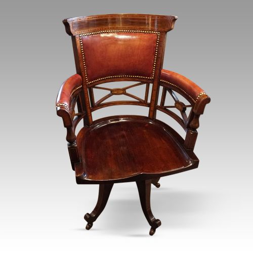 Edwardian Inlaid Swivel Desk Chair