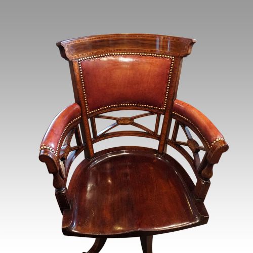 fig 7. Edwardian inlaid swivel desk chair