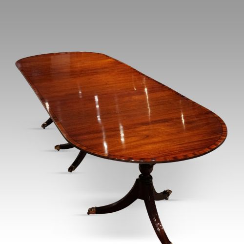 George V Mahogany 3 Pedestal Dining Table