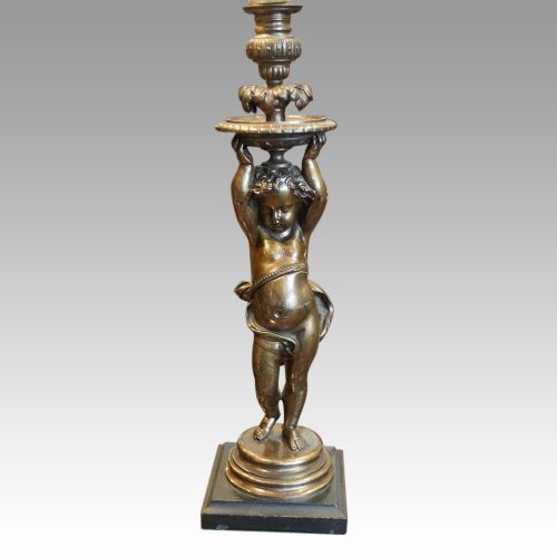 fig 2. Pair of antique bronze table lamps