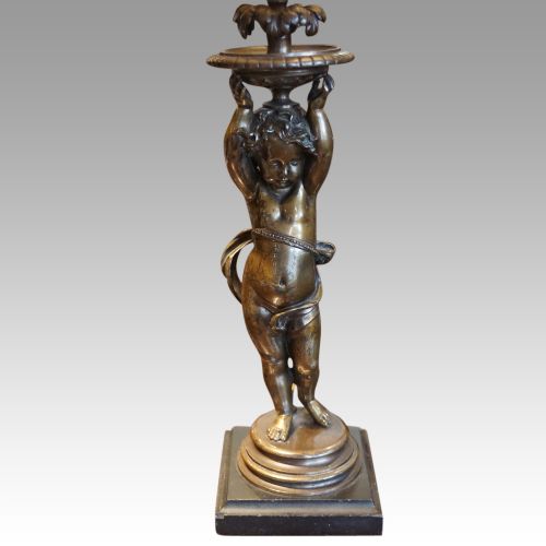 fig 4. Pair of antique bronze table lamps