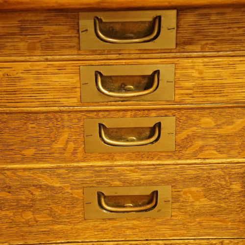 fig 1. Victorian oak collectors cabinet