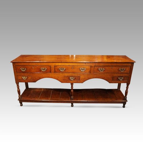 Antique Long Oak Pot Board Dresser