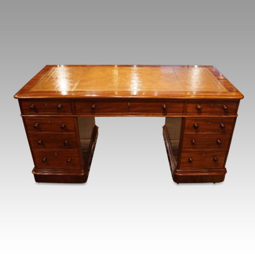 fig 5. Victorian mahogany pedestal desk 153cms