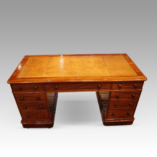 fig 7. Victorian mahogany pedestal desk 153cms