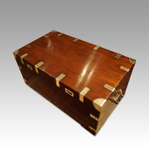 Large Victorian Teak Military Chest