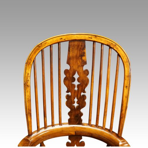 fig 2. Pair of Victorian Yew Broad Arm Windsor chairs