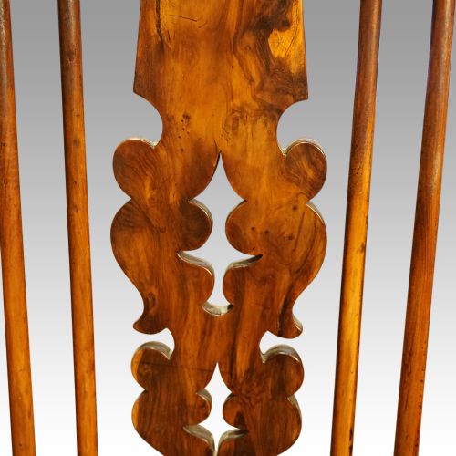 fig 3. Pair of Victorian Yew Broad Arm Windsor chairs