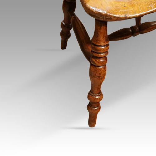 fig 4. Pair of Victorian Yew Broad Arm Windsor chairs