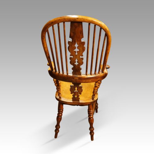 fig 5. Pair of Victorian Yew Broad Arm Windsor chairs