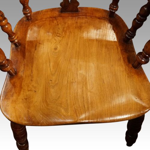 fig 6. Pair of Victorian Yew Broad Arm Windsor chairs