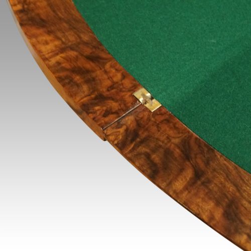 fig 4. Victorian walnut demi lune card table