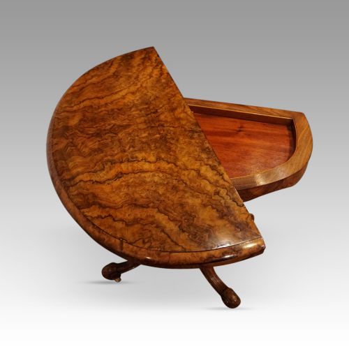 fig 5. Victorian walnut demi lune card table