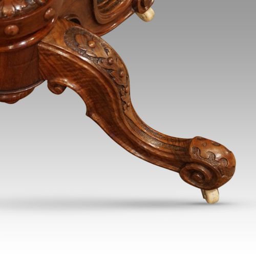fig 6. Victorian walnut demi lune card table