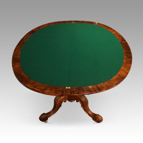 fig 7. Victorian walnut demi lune card table
