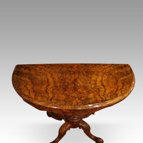 fig 8. Victorian walnut demi lune card table