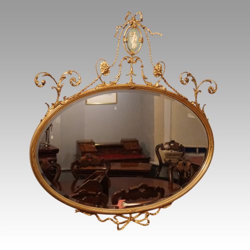 Antique Gilt Mirror with Wedgwood Plaque
