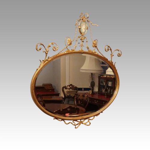 fig 1. Antique gilt mirror with Wedgwood plaque