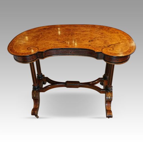 Victorian Walnut Kidney Writing Table