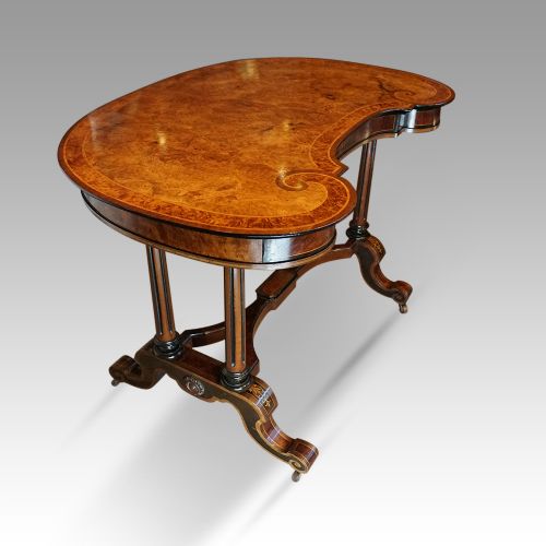 fig 1. Victorian walnut kidney writing table