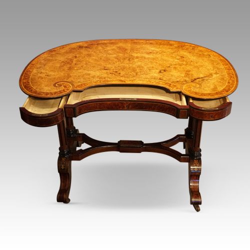 fig 8. Victorian walnut kidney writing table