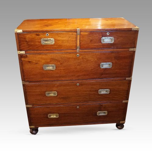 Antique Teak Campaign Chest