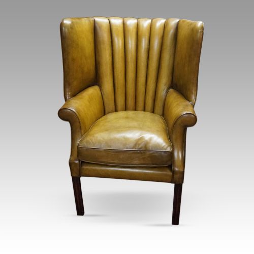 Antique Leather Wing Chair