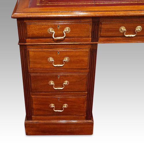 fig 1. Edwardian mahogany pedestal desk