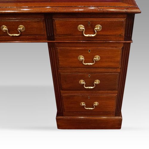 fig 3. Edwardian mahogany pedestal desk