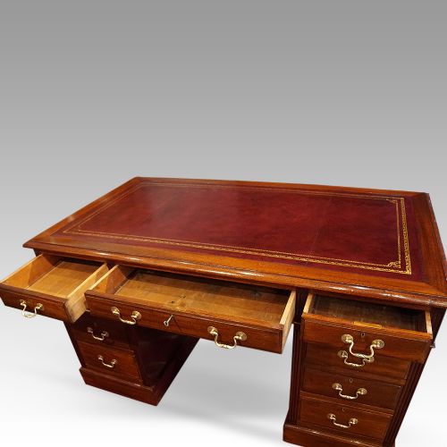 fig 6. Edwardian mahogany pedestal desk