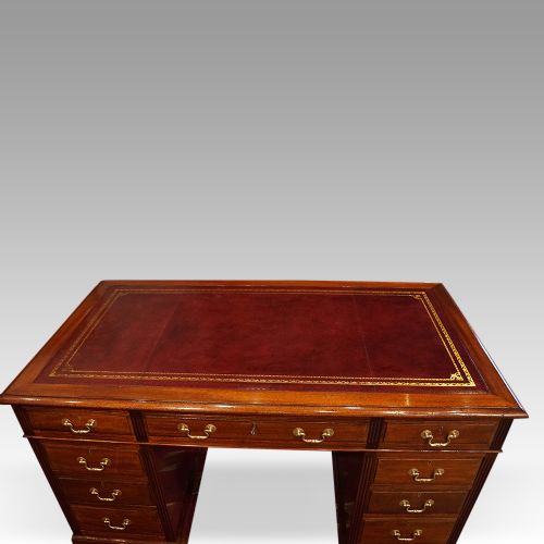 fig 7. Edwardian mahogany pedestal desk