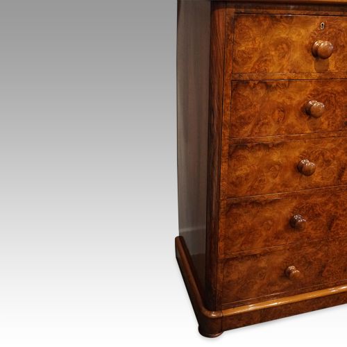 fig 1. Victorian burr walnut chest of drawers