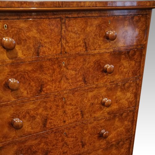 fig 5. Victorian burr walnut chest of drawers