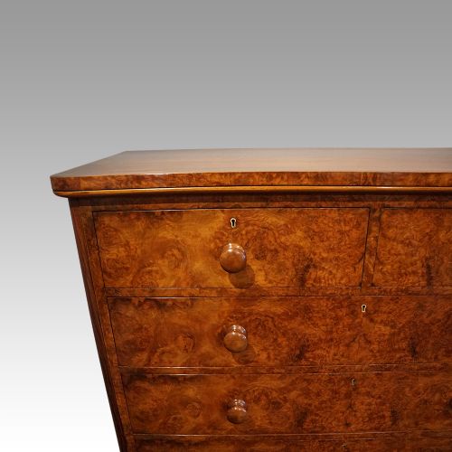 fig 6. Victorian burr walnut chest of drawers