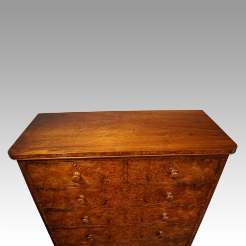 fig 8. Victorian burr walnut chest of drawers