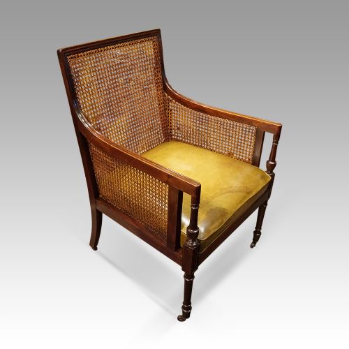 Regency Mahogany Bergere Library Chair