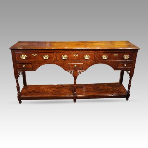 fig 7. Antique oak pot board dresser base