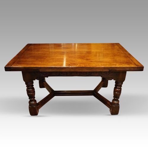 fig 1. Oak refectory draw leaf dining table