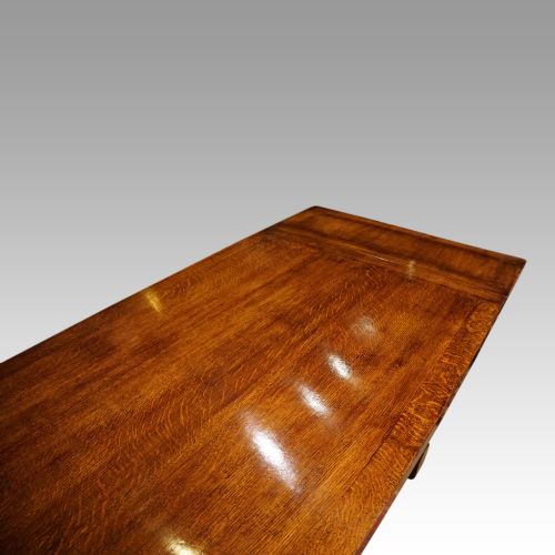 fig 8. Oak refectory draw leaf dining table