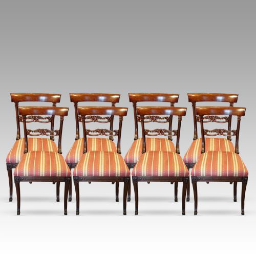 Set of 8 Regency Rosewood Dining Chairs
