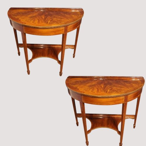 Pair of Edwardian Demi-lune Tables